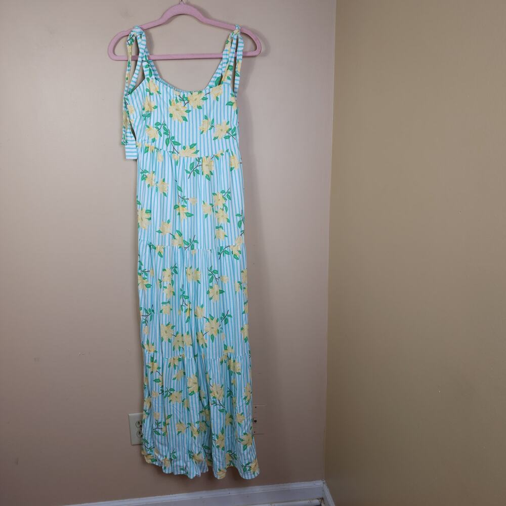 Draper James The Strap Tiered Floral Maxi Dress Size M
